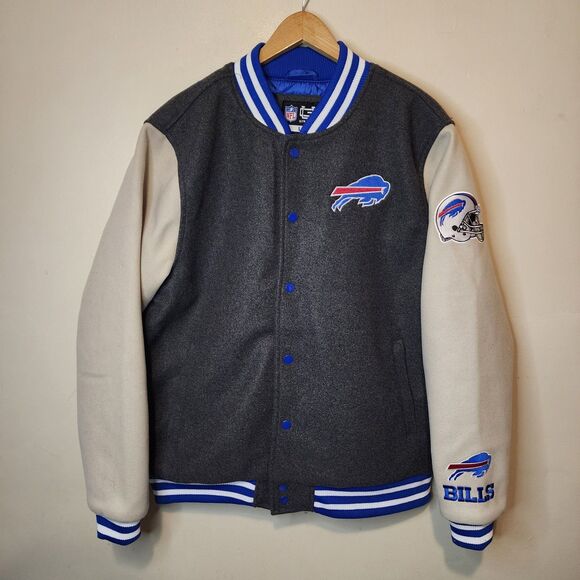 Buffalo Bills Jacket Varsity Coat NFL Button Mens Large Embroidered New - Picture 15 of 15